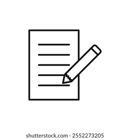 Exam icon black and white vector outline sign