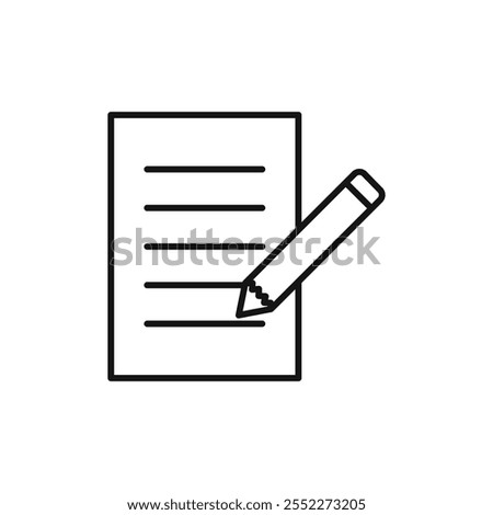 Exam icon black and white vector outline sign