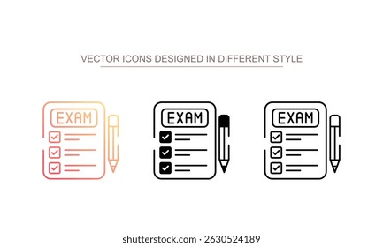 Exam icon design with white background stock illustration