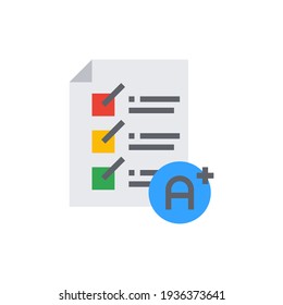 Exam icon flat color vector