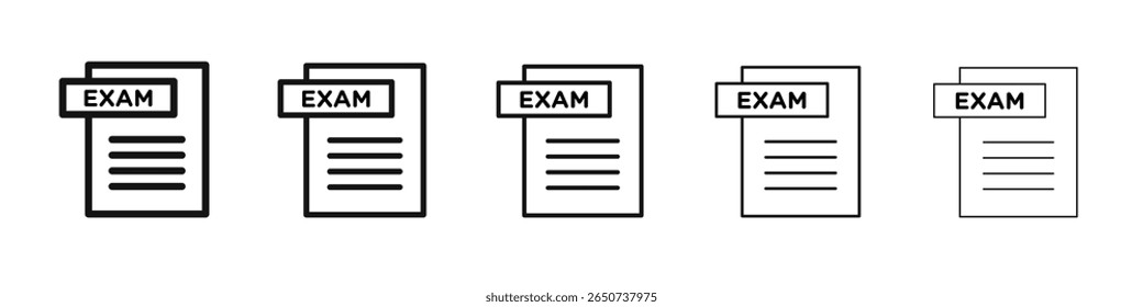 Exam icon flat illustration set logo