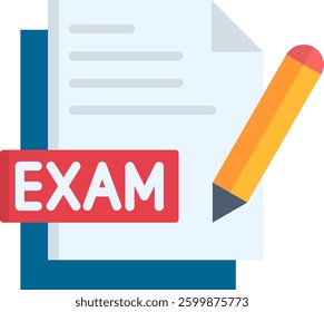 Exam Icon Flat Vector Illustration