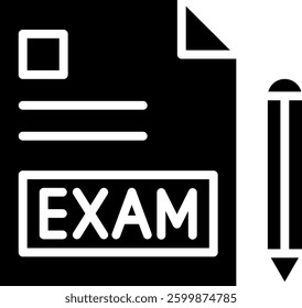 Exam Icon Glyph Vector Illustration