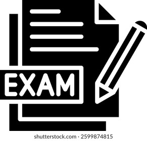 Exam Icon Glyph Vector Illustration