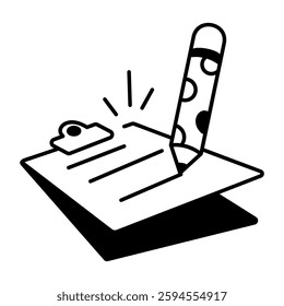 Exam icon in hand drawn style 
