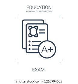 exam icon. high quality line exam icon on white background. from education collection flat trendy vector exam symbol. use for web and mobile