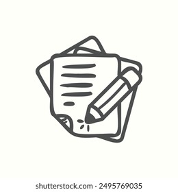 exam icon, isolated handdrawn icon theme back to school