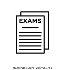 Exam icon isolated on white background