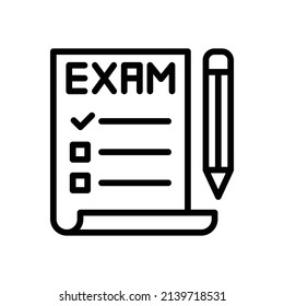 Exam Icon Line Art Style Design Stock Vector (Royalty Free) 2139718531 ...