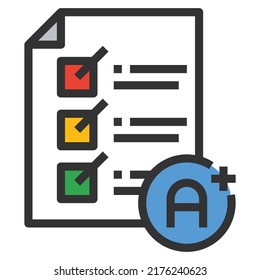 Exam icon line vector .