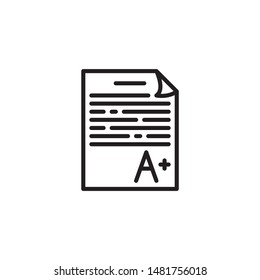 Exam icon line vector. Education, school and university elements for logo, websites, web design and mobile app.