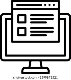 Exam Icon Line Vector Illustration