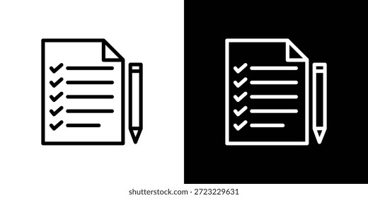 Prüfungs-Icon-Logo-Konzept in Strichen