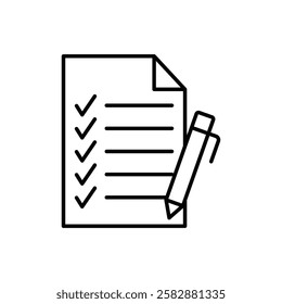 Exam icon logo sign set vector outline