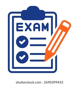 Exam Icon Mixed Color Vector Illustration