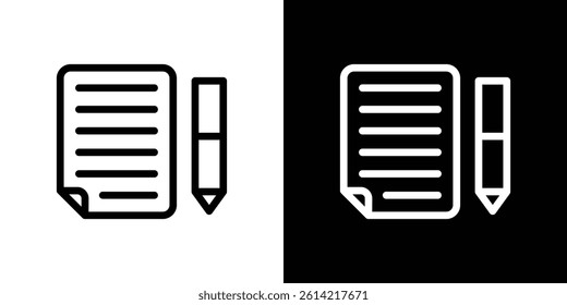 Exam icon outline collection for web design