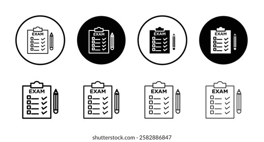 Exam icon Outline thin set pack series