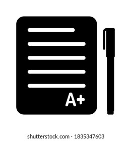 exam icon. exam paper icon. vector illustration