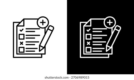 Examen con diseño de conjunto de iconos
