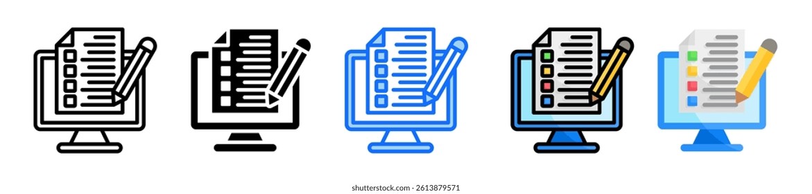 Exam Icon Set Multiple Style Collection