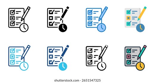 Conjunto de iconos de examen colección de estilos múltiples 
