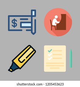 exam icon set. vector set about check, studying and list icons set.