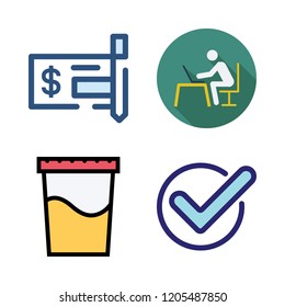 exam icon set. vector set about check, urine, studying and checked icons set.