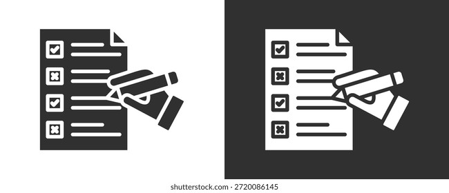 Exam Icon Set Vector Collection Isolated In Black And White