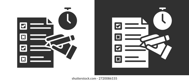 Conjunto De Iconos De Examen Colección De Vector Aislado En Blanco Y Negro