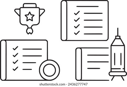 Exam icon set vector design with editable stock. 