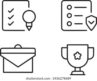 Prüfungs-Icon-Satz Vektor-Design mit Editierbarem Bestand.