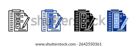 Exam icon sheet multiple style collection