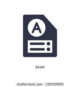 exam icon. Simple element illustration from education 2 concept. exam editable symbol design on white background. Can be use for web and mobile.
