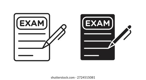 Exam icon in simple flat trend modern graphic design abstract logotype element