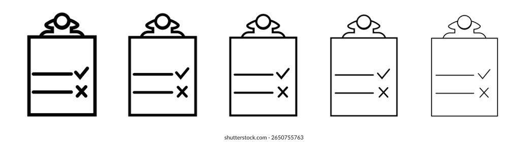 Exam Icon Single vector thin outline style sign