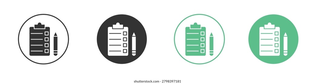 Exam icon solid filled versions for web and projects