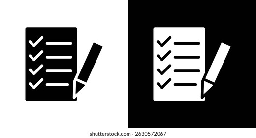 Exam icon in solid flat trendy design style.