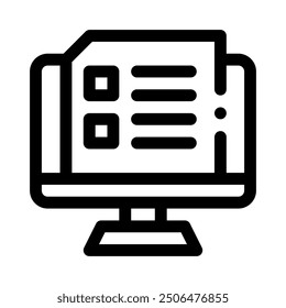 Icono de examen con contorno de estilo