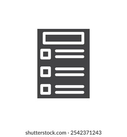 Exam icon Symbol mark in filled style