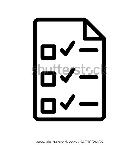 Exam icon. test sheet with outline style icons. Vector Illustrations.