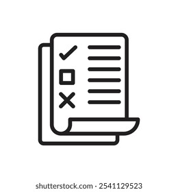 Exam icon Thin line flat illustration