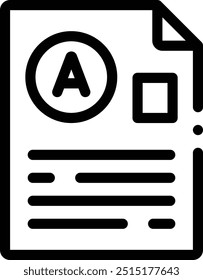 icono de examen. Diseño De Estilo Lineal Delgado Aislado Sobre Fondo Blanco