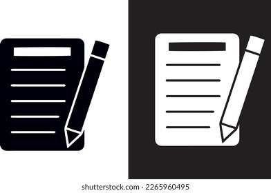 Exam Icon vector design black and white