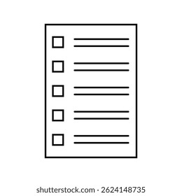 Prüfungssymbol, Vektor einzeln auf weißem Hintergrund. Testpapiersymbol. Vektorsymbol für Ihre Website, Ihr Handy, Ihre Präsentation und Ihr Logo-Design. Testsymbol, Logo-Abbildung. EPS-Datei 25.