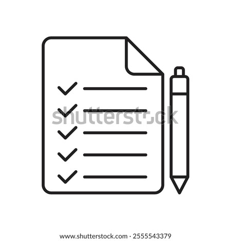Exam icon vector isolated on white background.