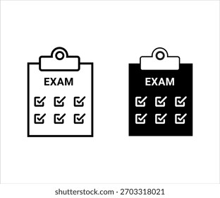 Icono de examen Vector. Diseño de la ilustración de la Plantilla del logotipo Diseño del logotipo del examen, App, UI. Ilustración vectorial, EPS