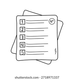 Icono de examen con fondo blanco Vector ilustración de stock