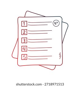 Icono de examen con fondo blanco Vector ilustración de stock