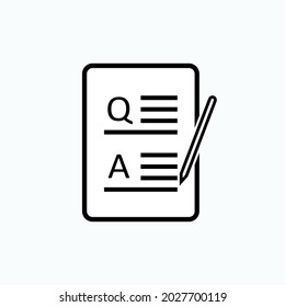 Exam Icon. Writing, Ability or Academic Test Symbol  - Vector.