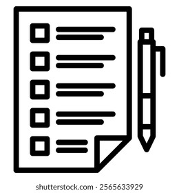 Exam icons in line style. Related with education, academic subjects and more.